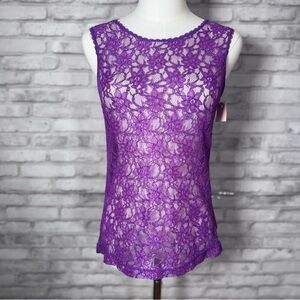 Mervyn’s Deadstock Purple Lace Sheer Tank Top
